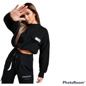 NEW Sixth June Paris cropped cargo hoodie with toggle waist 3XL